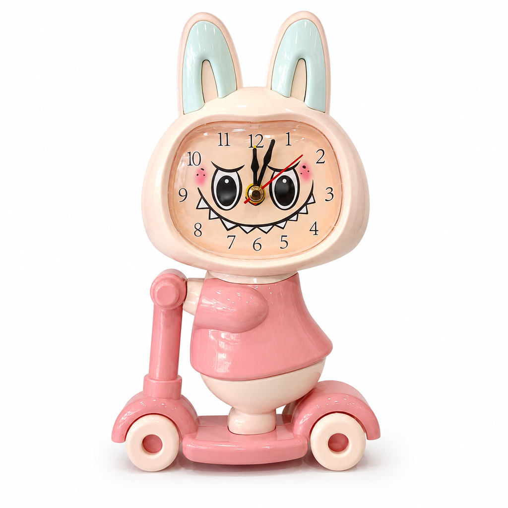 ساعت رومیزی فانتزی طرح خرگوش سوار اسکوتر (مدل HD3436 – Cartoon Clock)